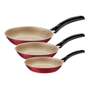 Jogo de Frigideiras Tramontina Turim em Alumínio com Revestimento Interno e Externo em Antiaderente Starflon Max Vermelho 03 Peças