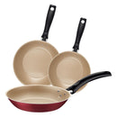 Jogo de Frigideiras Tramontina Turim em Alumínio com Revestimento Interno e Externo em Antiaderente Starflon Max Vermelho 03 Peças