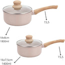 Jogo de Panelas Indução Antiaderente 12 peças, Revestimento Cerâmico, Alumínio Fundo Triplo (Vanilla)