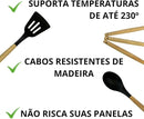Kit 12 Utensílios De Cozinha Em Silicone E Cabo De Madeira Jogo De Utensílios Resistente ao Calor Antiaderente Premium GAXMARK
