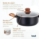 Jogo de Panelas Indução Antiaderente 12 peças, Revestimento Cerâmico, Alumínio Fundo Triplo (Vanilla)