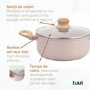 Jogo de Panelas Indução Antiaderente 12 peças, Revestimento Cerâmico, Alumínio Fundo Triplo (Vanilla)